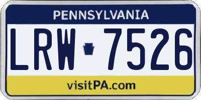 PA license plate LRW7526
