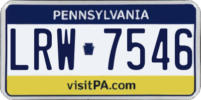 PA license plate LRW7546