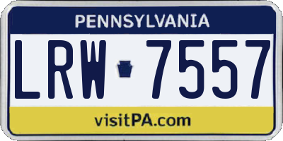 PA license plate LRW7557
