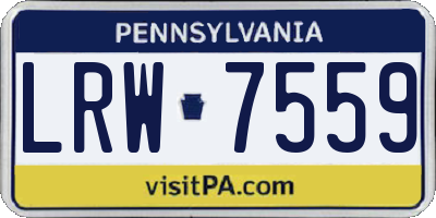 PA license plate LRW7559