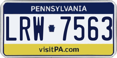 PA license plate LRW7563