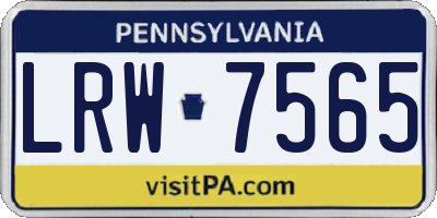 PA license plate LRW7565