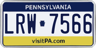PA license plate LRW7566