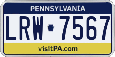 PA license plate LRW7567