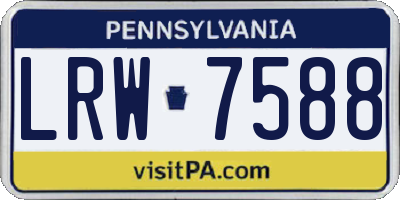 PA license plate LRW7588