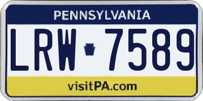PA license plate LRW7589