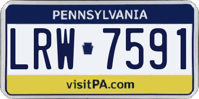 PA license plate LRW7591