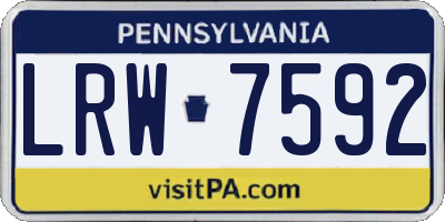 PA license plate LRW7592