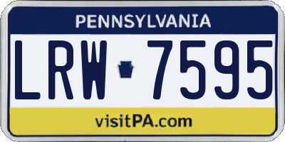 PA license plate LRW7595