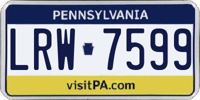 PA license plate LRW7599