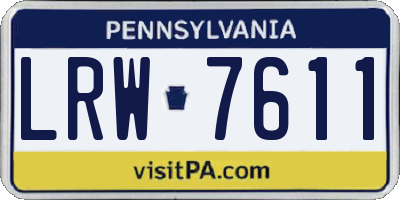 PA license plate LRW7611