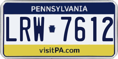 PA license plate LRW7612