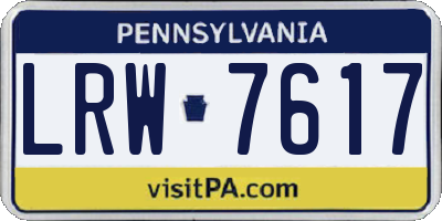 PA license plate LRW7617