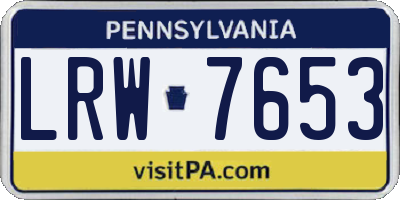 PA license plate LRW7653