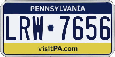 PA license plate LRW7656