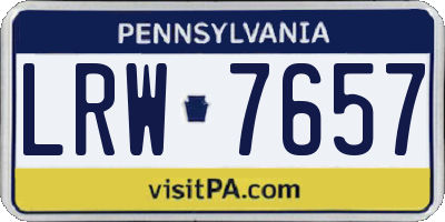 PA license plate LRW7657