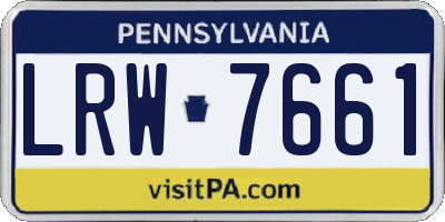 PA license plate LRW7661