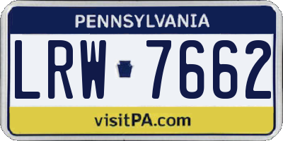 PA license plate LRW7662