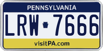 PA license plate LRW7666