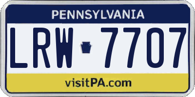 PA license plate LRW7707