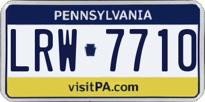 PA license plate LRW7710
