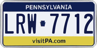 PA license plate LRW7712