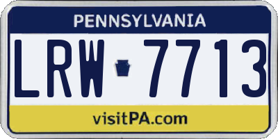 PA license plate LRW7713