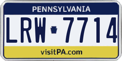 PA license plate LRW7714