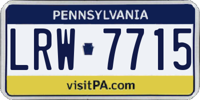 PA license plate LRW7715