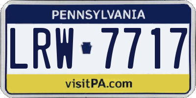 PA license plate LRW7717