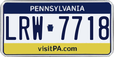 PA license plate LRW7718