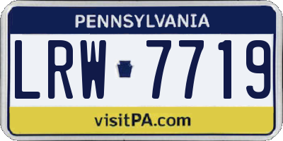 PA license plate LRW7719