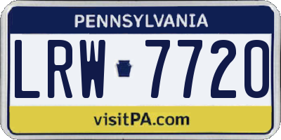 PA license plate LRW7720