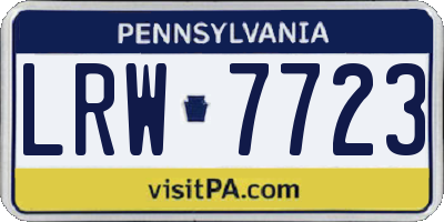 PA license plate LRW7723