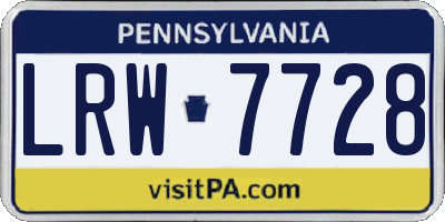 PA license plate LRW7728