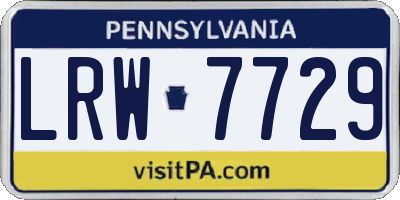 PA license plate LRW7729