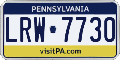 PA license plate LRW7730
