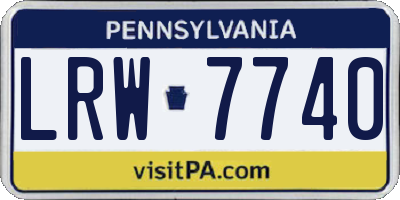 PA license plate LRW7740