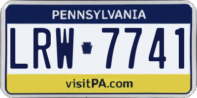 PA license plate LRW7741