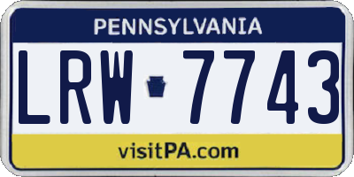 PA license plate LRW7743