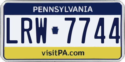 PA license plate LRW7744