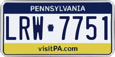 PA license plate LRW7751