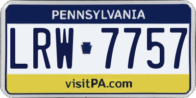 PA license plate LRW7757