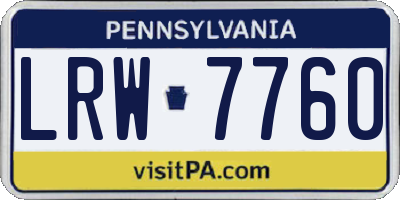 PA license plate LRW7760
