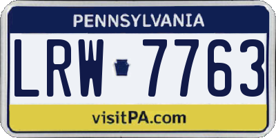 PA license plate LRW7763