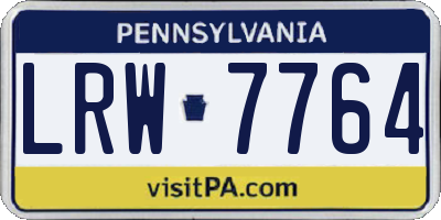 PA license plate LRW7764