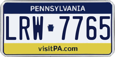 PA license plate LRW7765