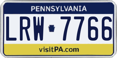 PA license plate LRW7766