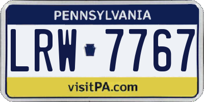 PA license plate LRW7767