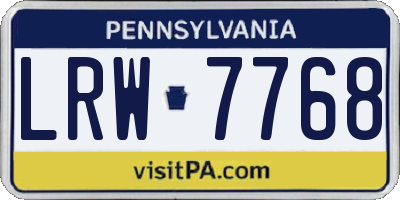 PA license plate LRW7768